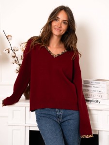 Sweterek Rosalia Bordo 