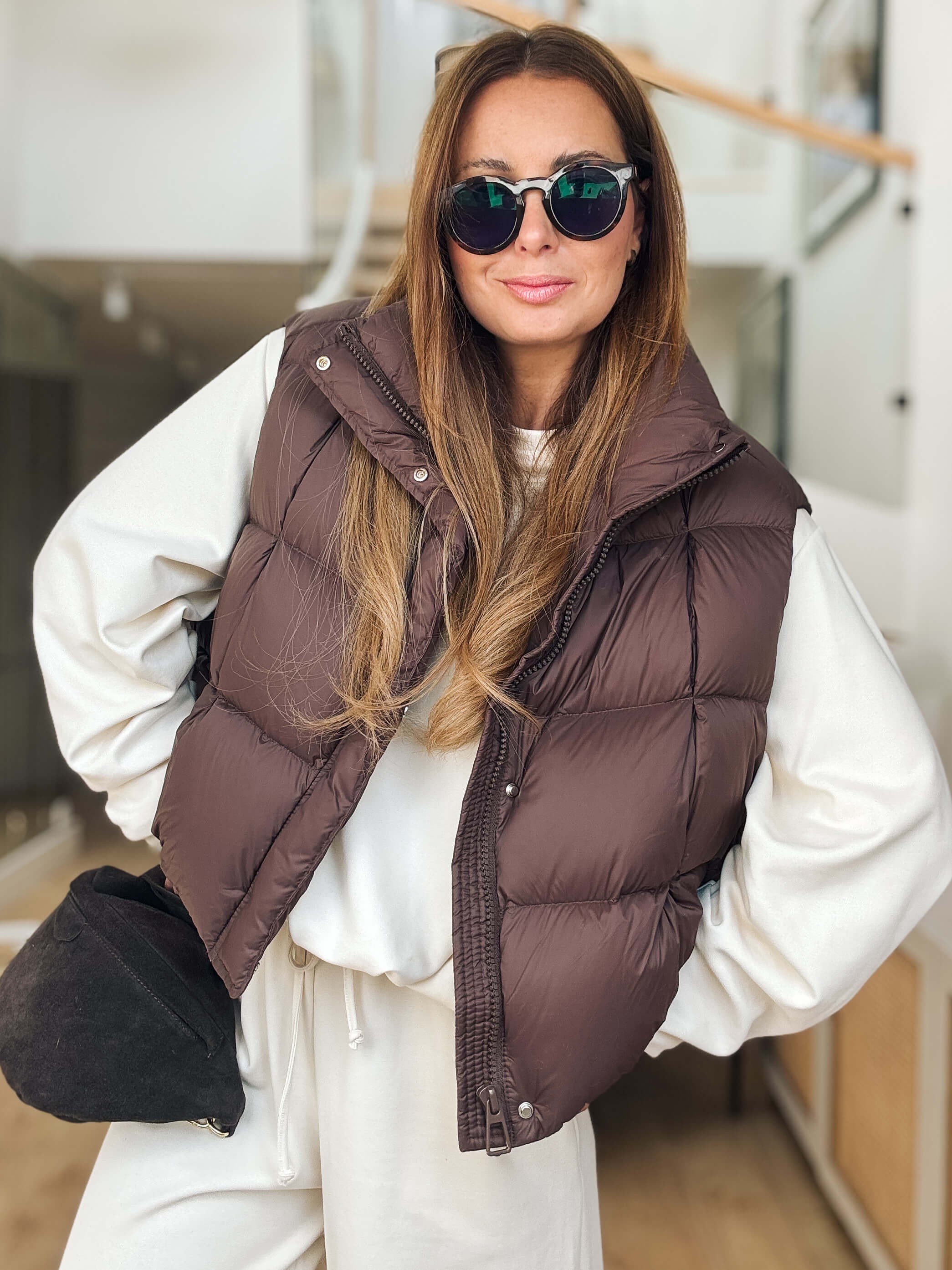 Kamizelka Puchowa Oversize Brown