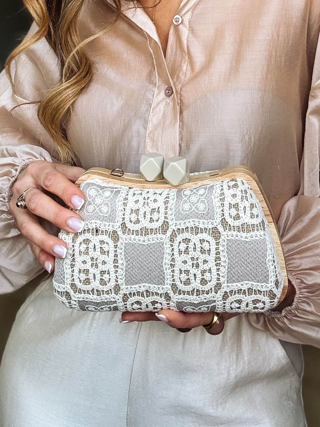 Kopertówka Rozalia White&Beige