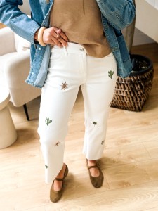 Jeans Palms White 