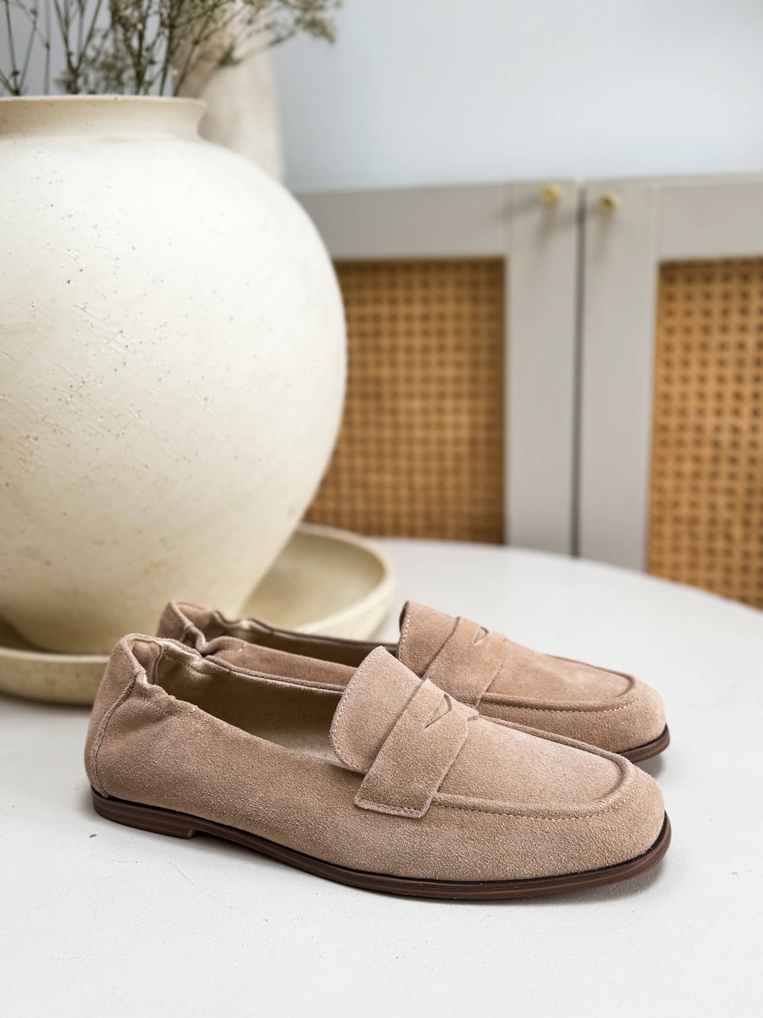 Mokasyny Lori Skóra Beige 