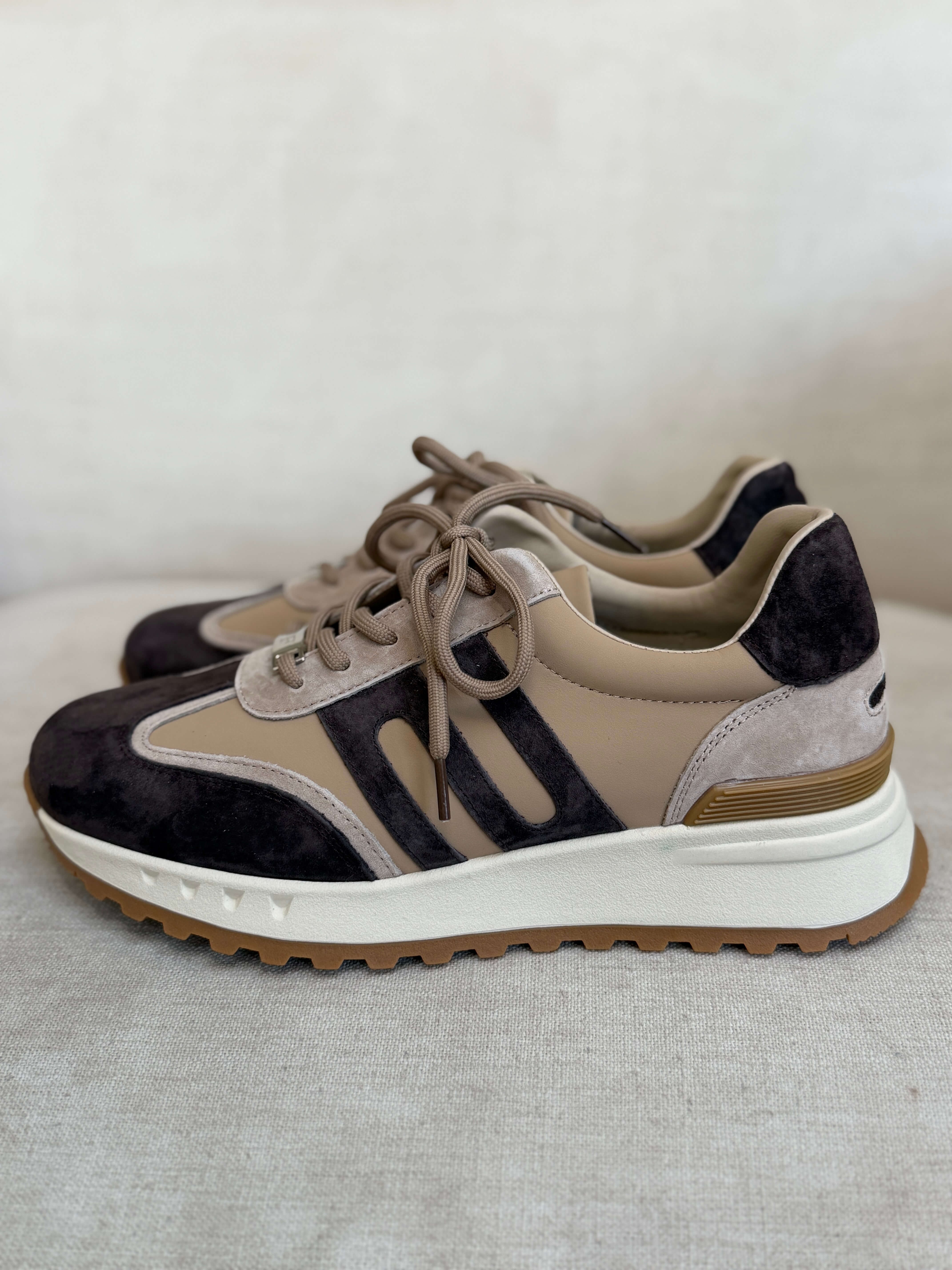 Sneakersy Megi Skóra Beige 