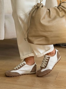 Adidasy Lora Skóra Beige&White