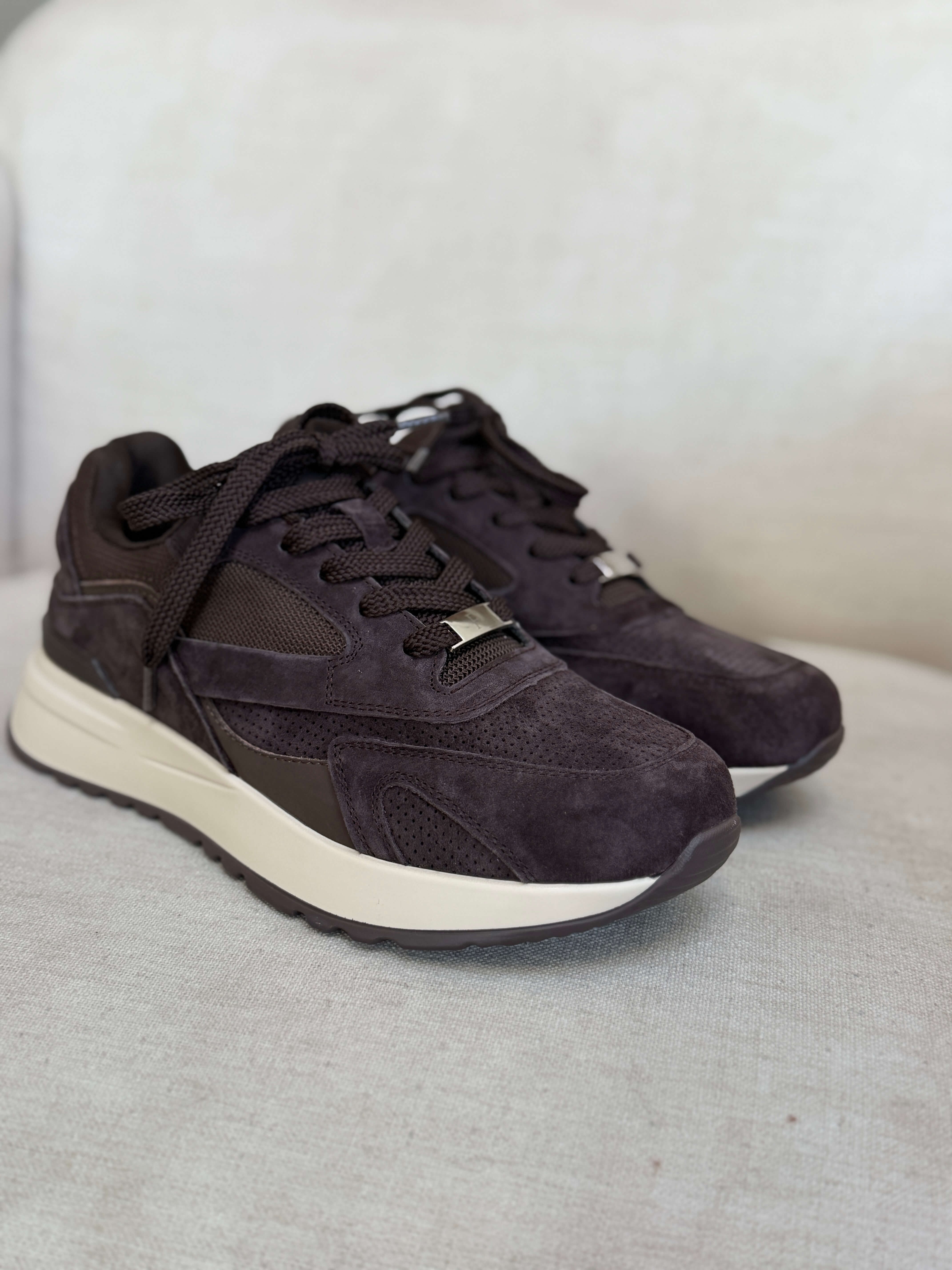 Sneakersy Medi Skóra Brown 