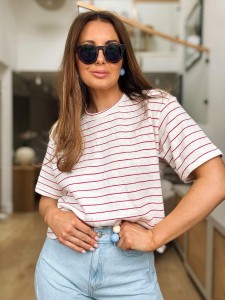 T-shirt Lovrin Cream&Red