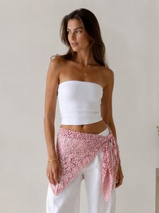 Chusta Pink Koronka