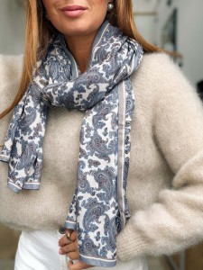 Szal Wiskoza Beige&Blue