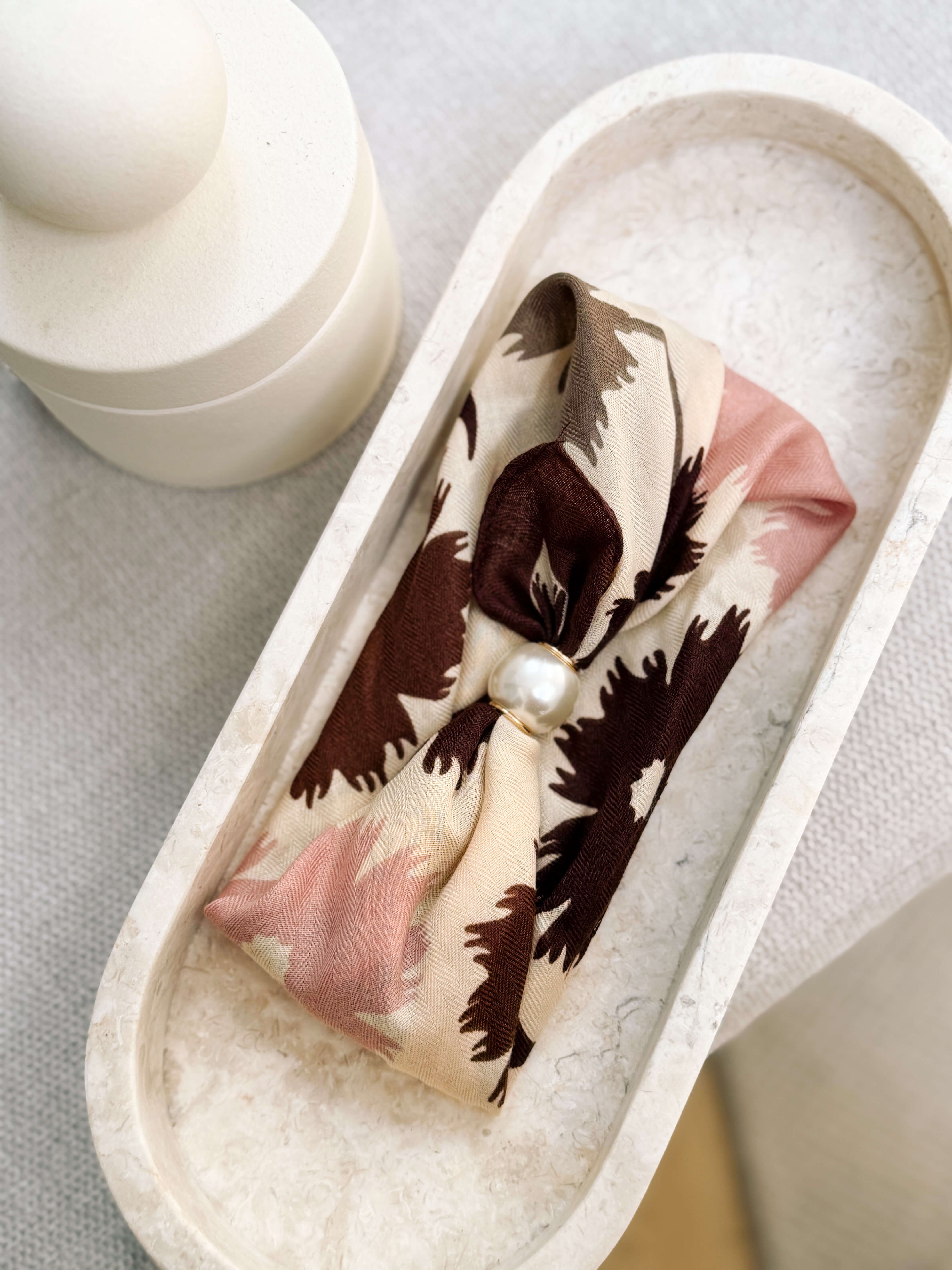 Gawroszka Pearl Wiskoza Pink&Brown