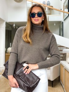 Golf Kaszmir 100% Taupe
