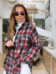 Koszula Krata Oversize Blue&Red