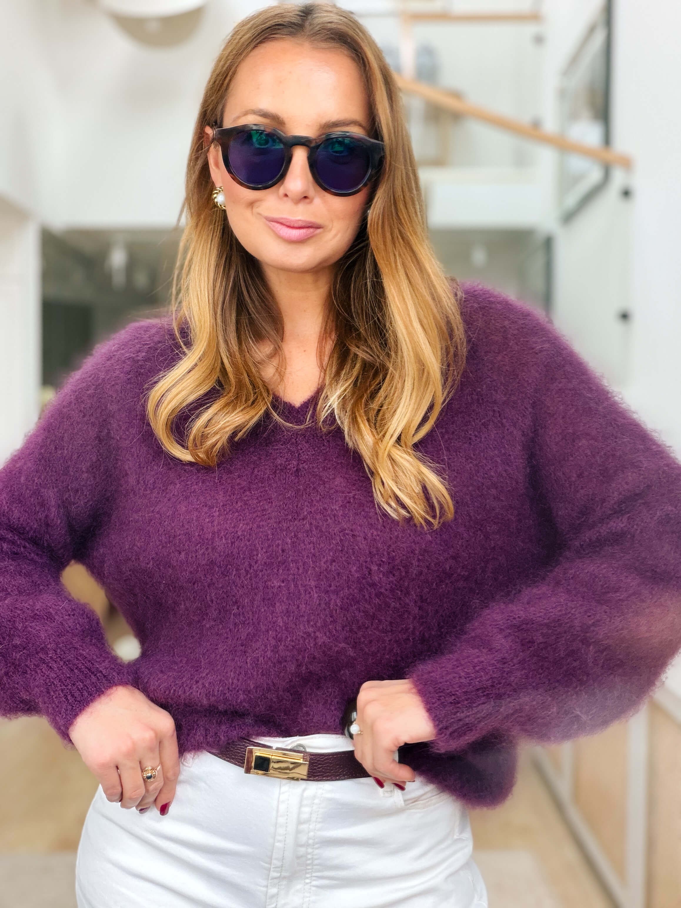 Sweter Sofia Kid Moher 80% Śliwka 