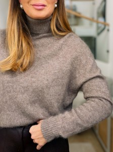Golf Selim Taupe Wełna Merino&Kaszmir  