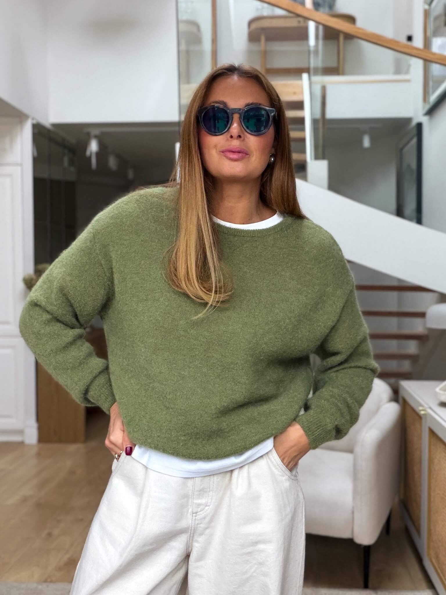 Sweter Olive Kid Moher&Alpaka