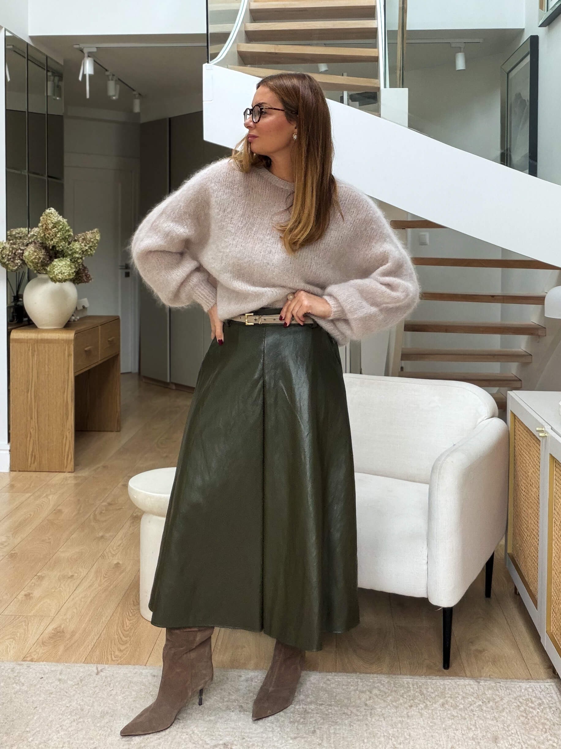 Spódnica Vinci Skóra Khaki
